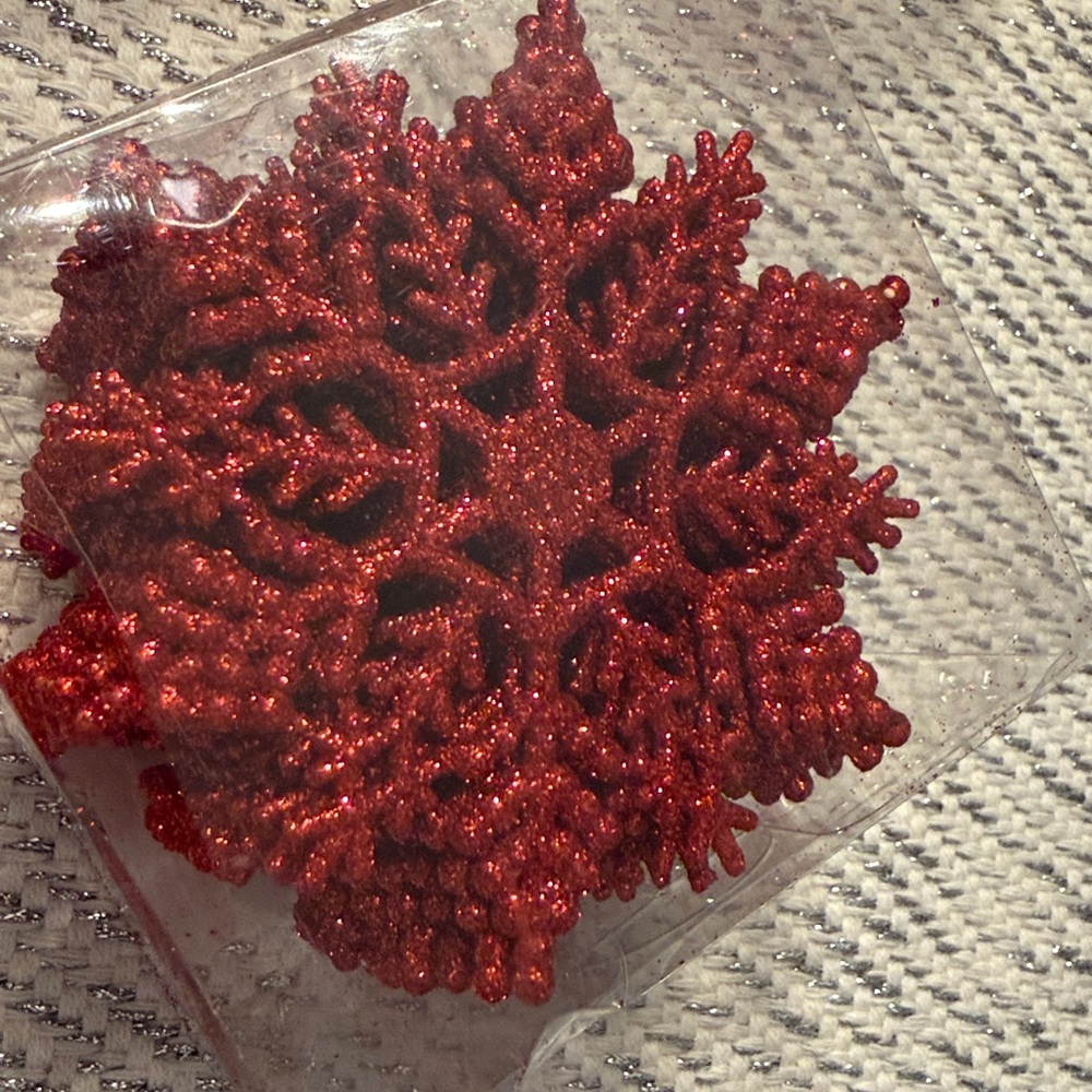 NWT. New in unopened box Hobby Lobby Sparkling Red Snowflake Ornament never used